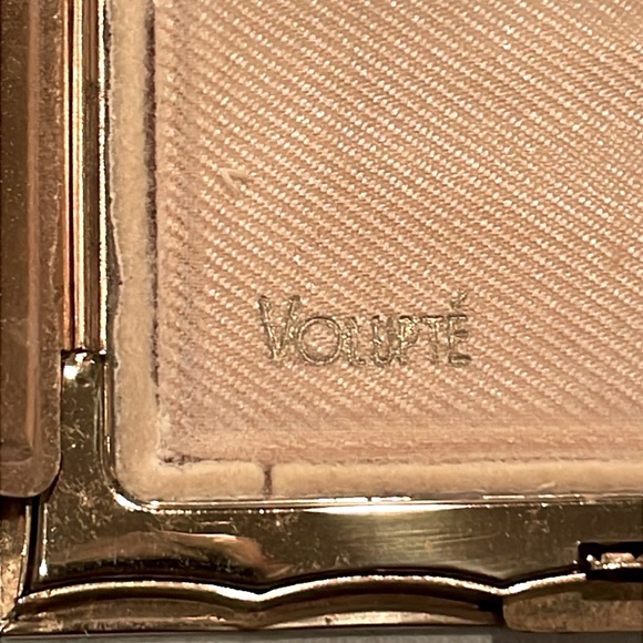 Vintage Volupte Compact Case Mirror Gold Tone Geometric Design Circa 1950’s EUC - Picture 8 of 15